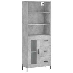 Skříň highboard betonově šedá 69,5x34x180 cm kompozitní dřevo - obrázek 2