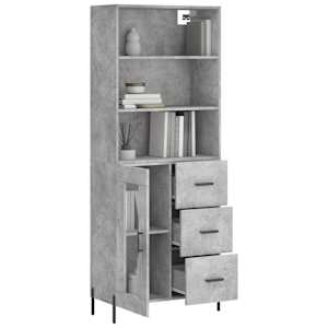 Skříň highboard betonově šedá 69,5x34x180 cm kompozitní dřevo - obrázek 3
