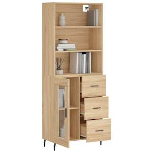 vidaXL Ντουλάπι Sonoma δρυς 69,5 x 34 x 180 εκ. από Επεξεργασμένο Ξύλο