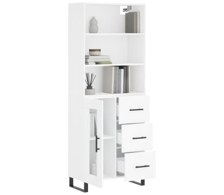 vidaXL Dulap &icirc;nalt, alb, 69,5x34x180 cm, lemn compozit
