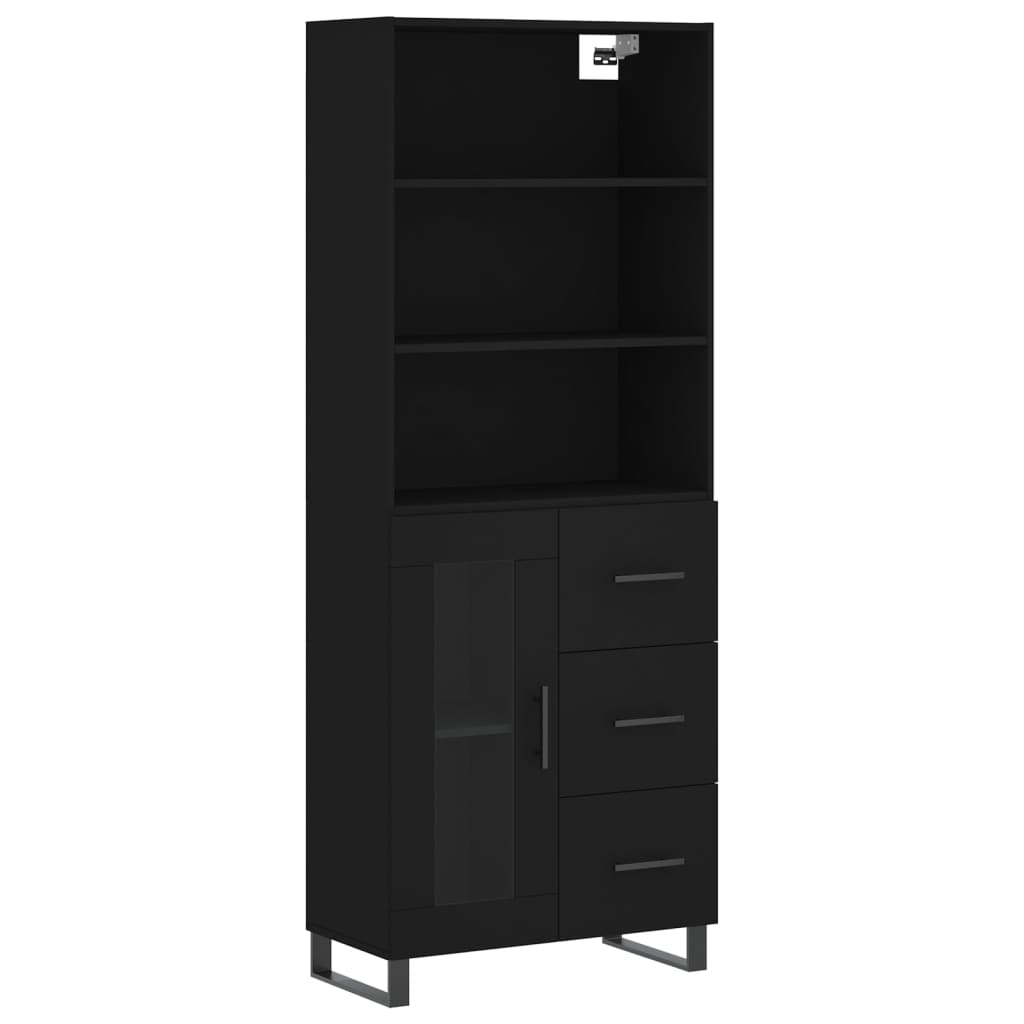 vidaXL Skříň highboard černá 69,5 x 34 x 180 cm kompozitní dřevo