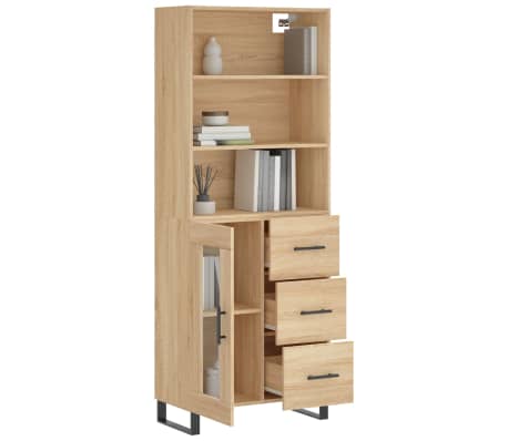 vidaXL Ντουλάπι Sonoma δρυς 69,5 x 34 x 180 εκ. από Επεξεργασμένο Ξύλο