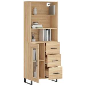 vidaXL Ντουλάπι Sonoma δρυς 69,5 x 34 x 180 εκ. από Επεξεργασμένο Ξύλο