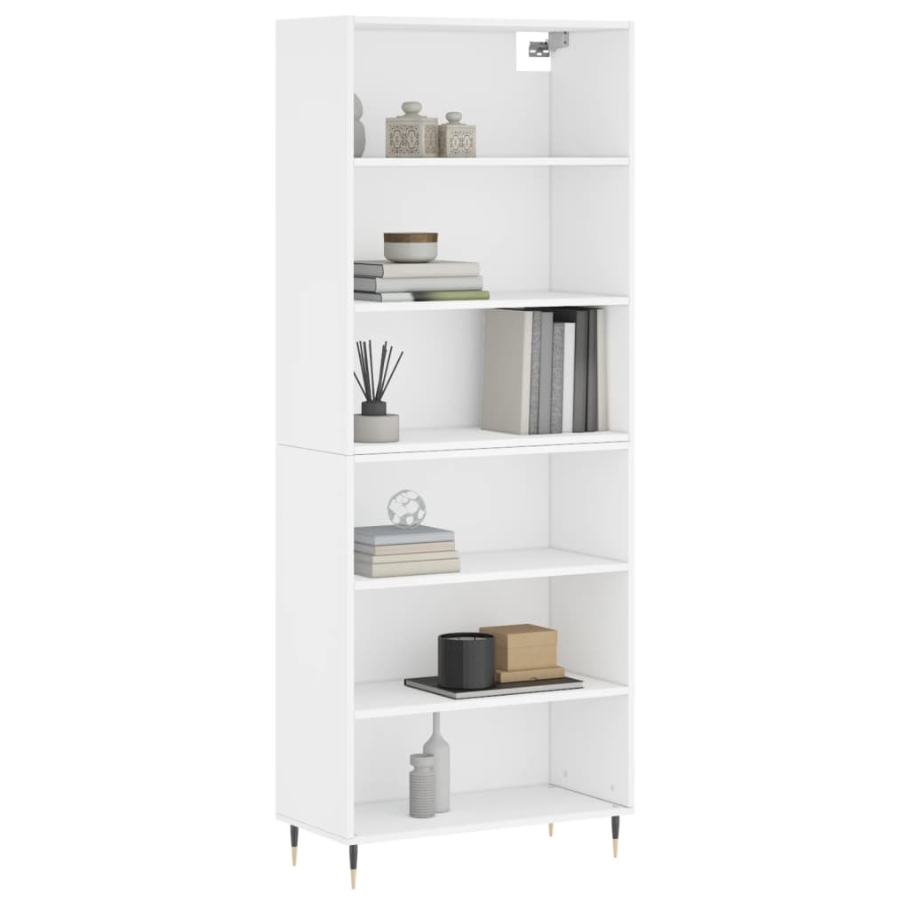 vidaXL Hoge kast 69,5x32,5x180 cm bewerkt hout wit afbeelding