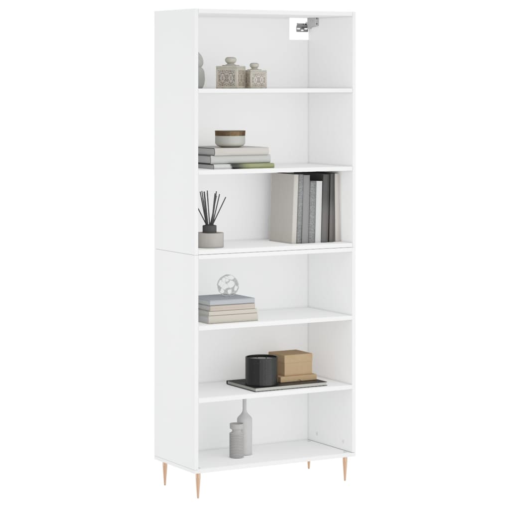 vidaXL Hoge kast 69,5x32,5x180 cm bewerkt hout wit afbeelding