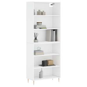 vidaXL augstais skapītis, 69,5x32,5x180 cm, inženierijas koks, balts