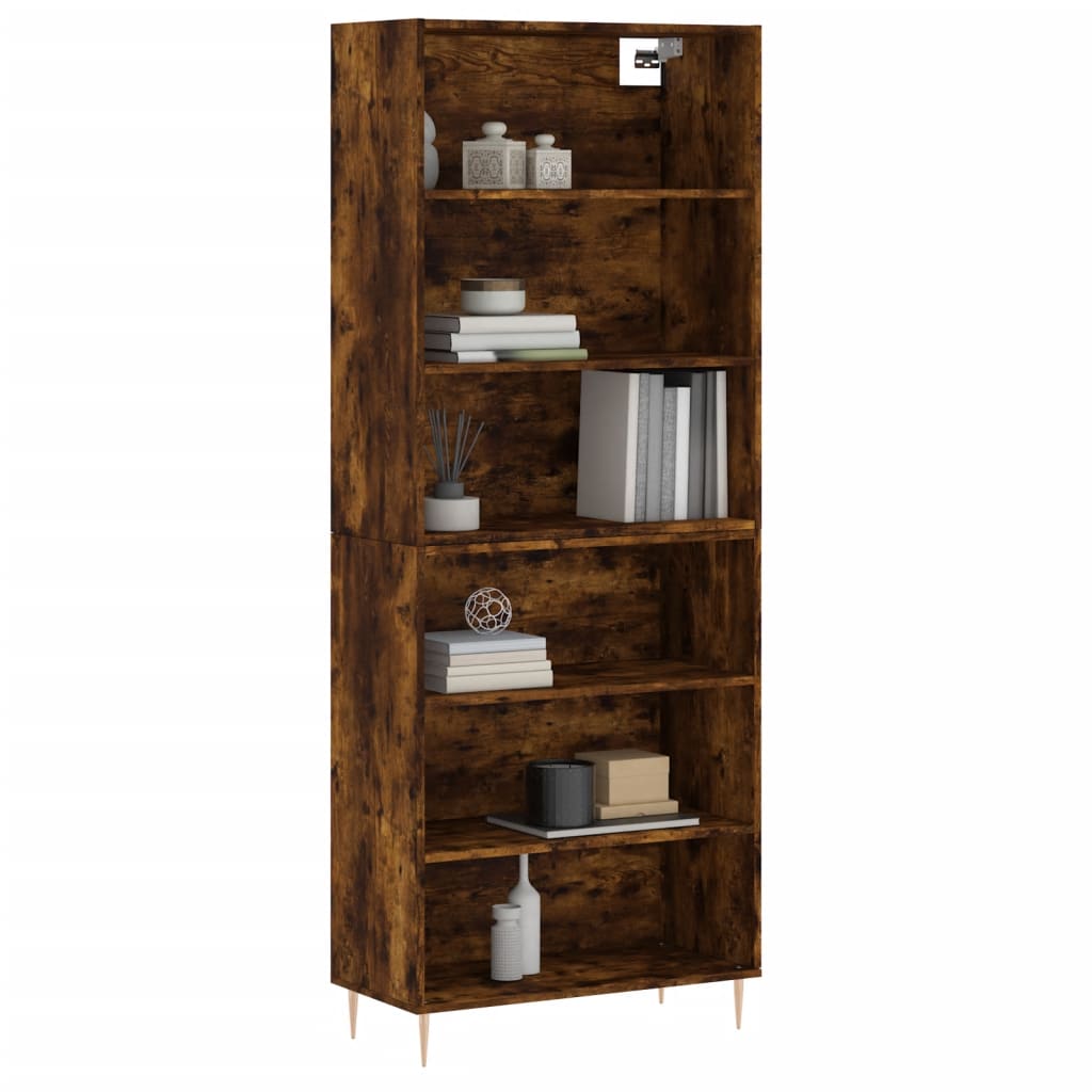 vidaXL Highboard Smoked Oak 69.5x32.5x180 cm Engineered Wood