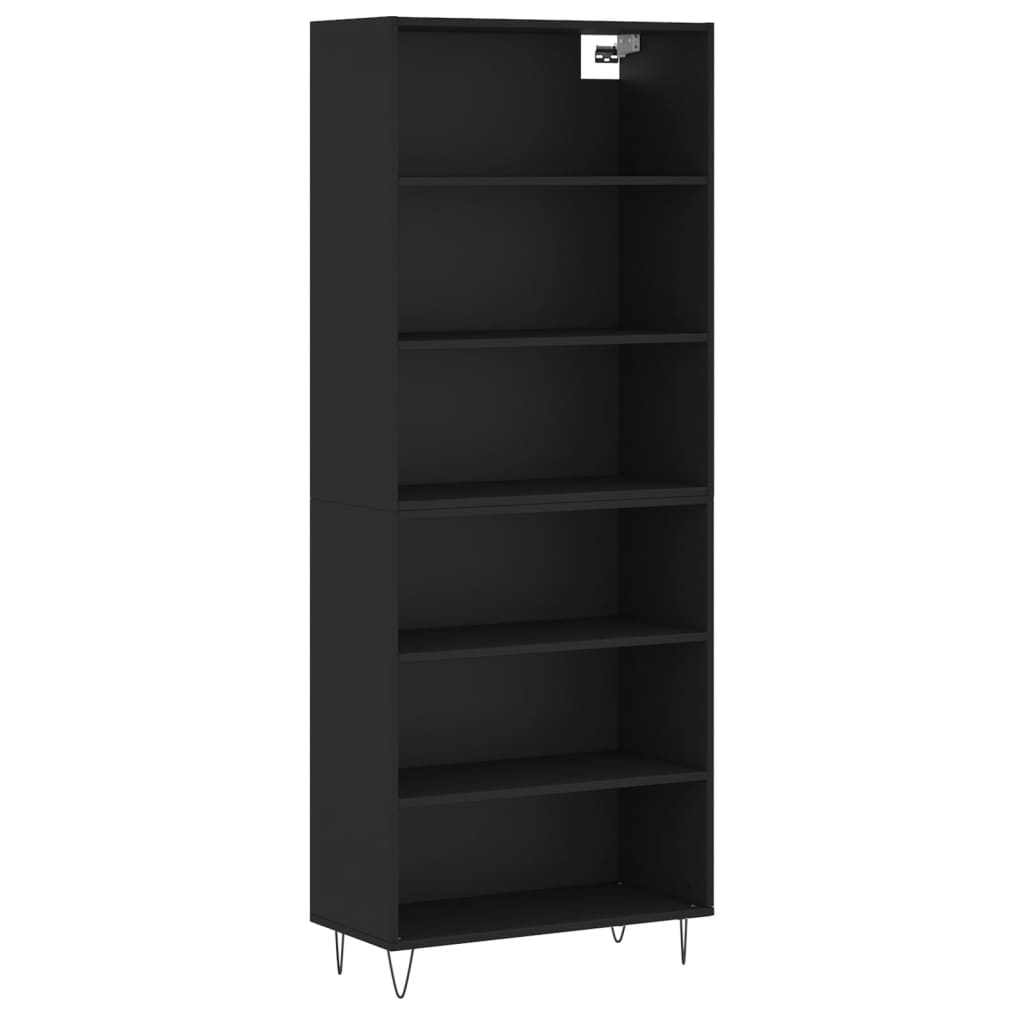 Thumbnail - vidaXL Highboard Schwarz 69,5x32,5x180 cm Holzwerkstoff