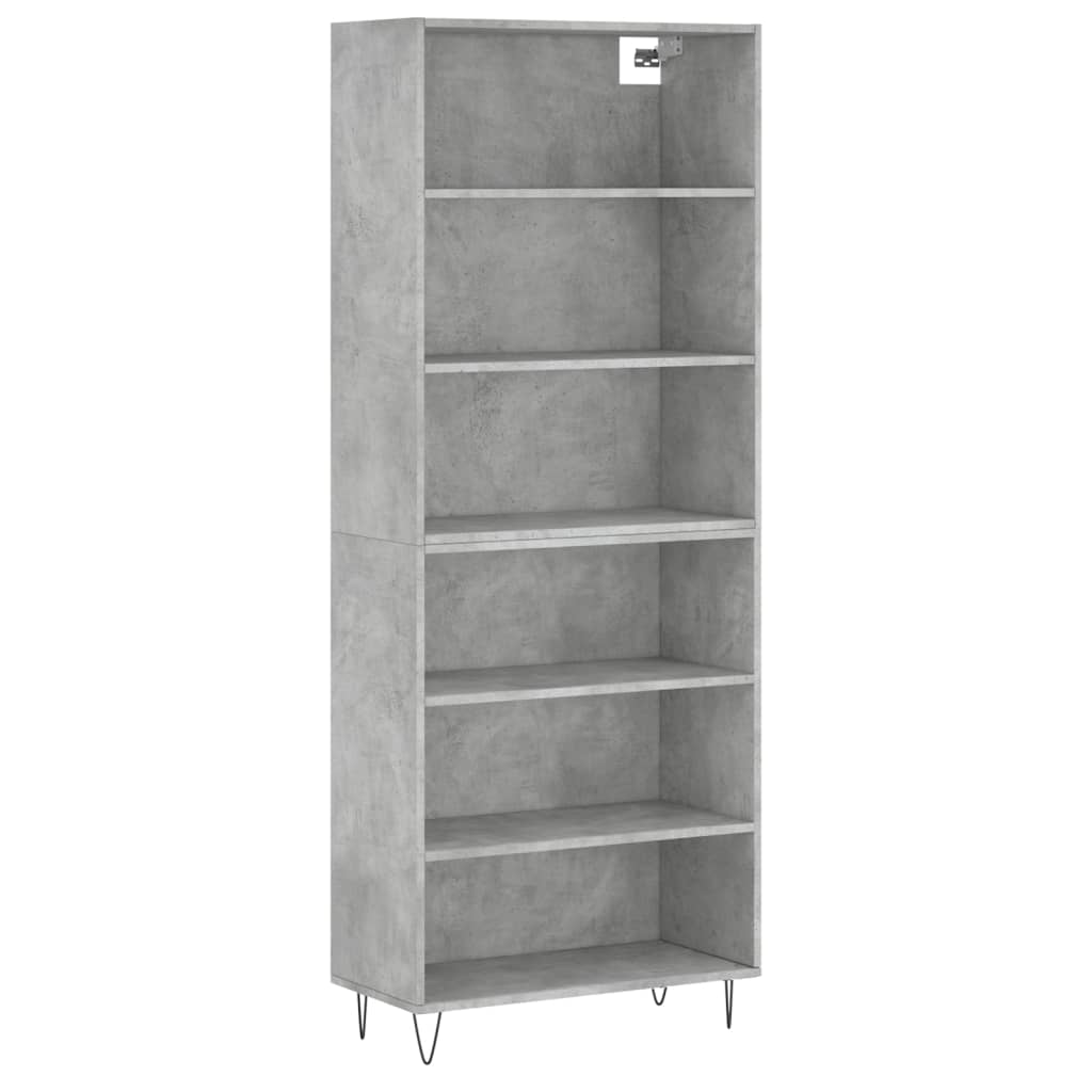 Thumbnail - vidaXL Highboard Betongrau 69,5x32,5x180 cm Holzwerkstoff