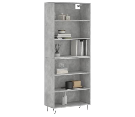 vidaXL Buffet gris b&eacute;ton 69,5x32,5x180 cm bois d'ing&eacute;nierie