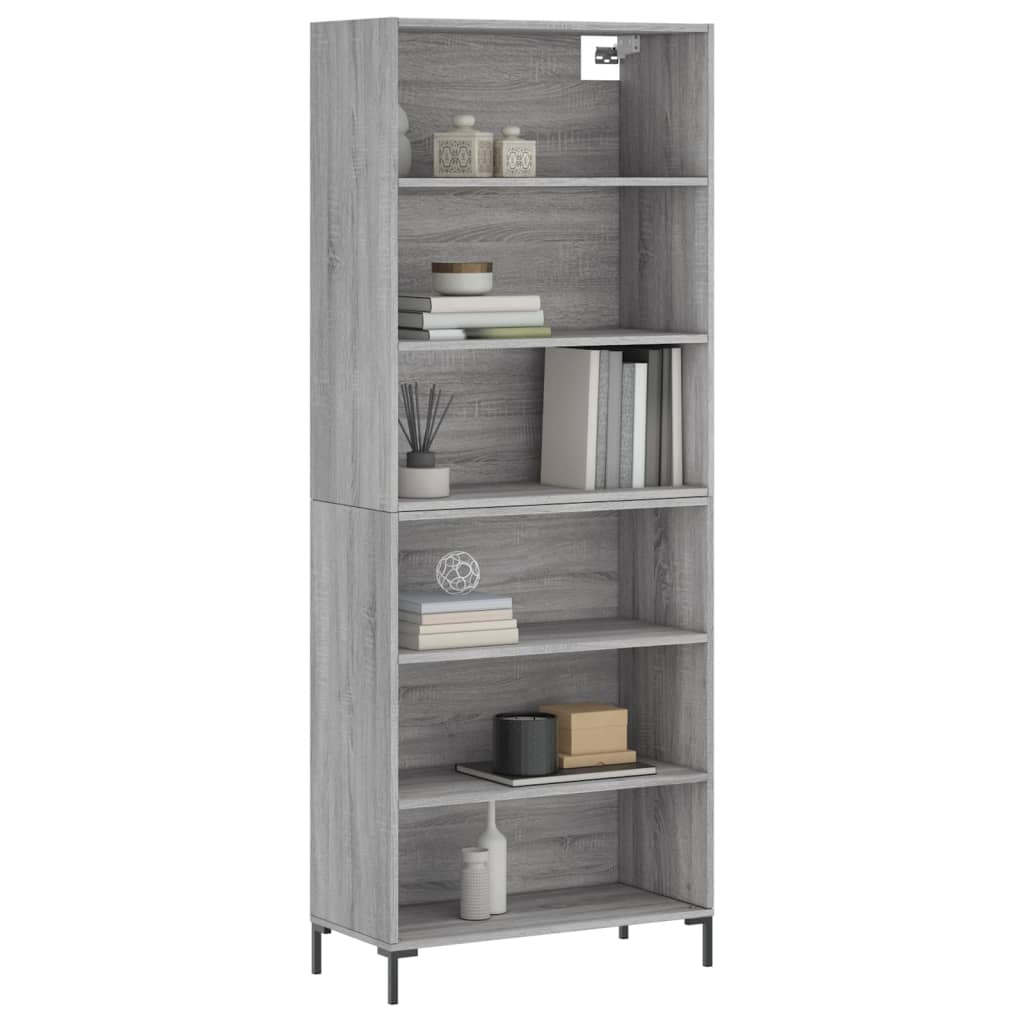 vidaXL Hoge kast 69,5x32,5x180 cm bewerkt hout grijs sonoma eikenkleur afbeelding