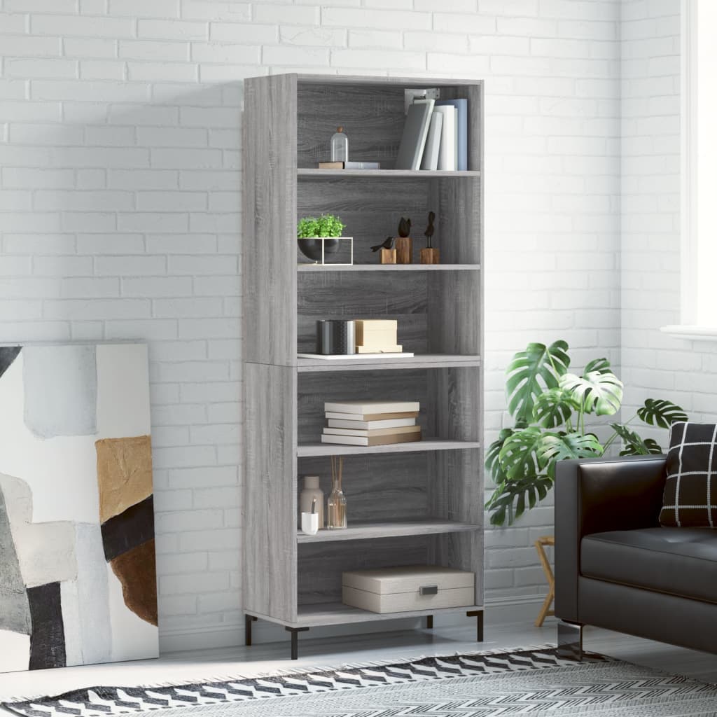 vidaXL Dulap înalt, gri sonoma, 69,5x32,5x180 cm, lemn compozit