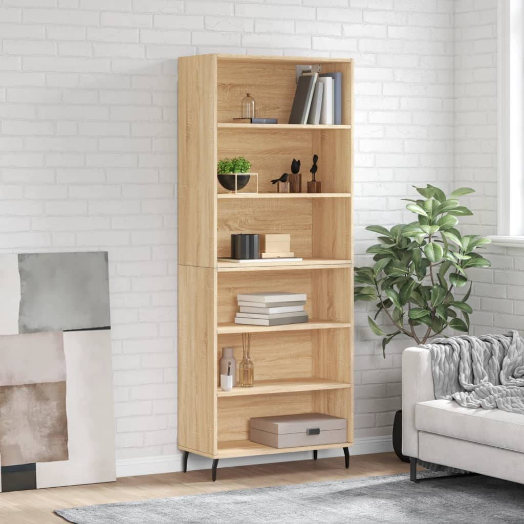 vidaXL Highboard Sonoma-Eiche 69,5x32,5x180 cm Holzwerkstoff