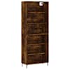 vidaXL k&otilde;rge kapp, suitsutatud tamm, 69,5 x 32,5 x 180 cm, tehispuit