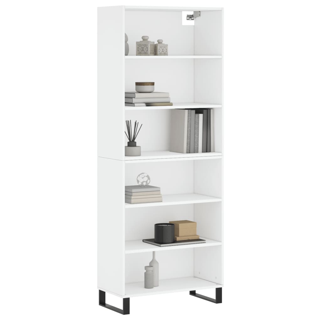vidaXL Hoge kast 69,5x32,5x180 cm bewerkt hout wit afbeelding