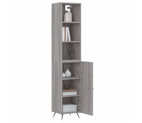 vidaXL Visoka omara siva sonoma 34,5x34x180 cm inženirski les