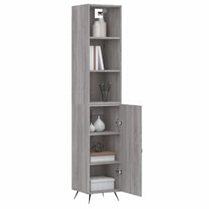 vidaXL Visoka omara siva sonoma 34,5x34x180 cm inženirski les