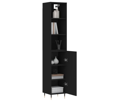 vidaXL Highboard Black 34.5x34x180 cm Engineered Wood