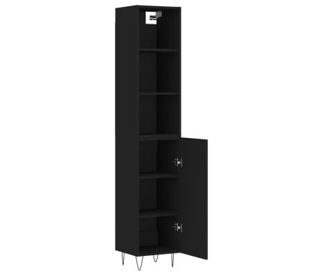 vidaXL Highboard Black 34.5x34x180 cm Engineered Wood