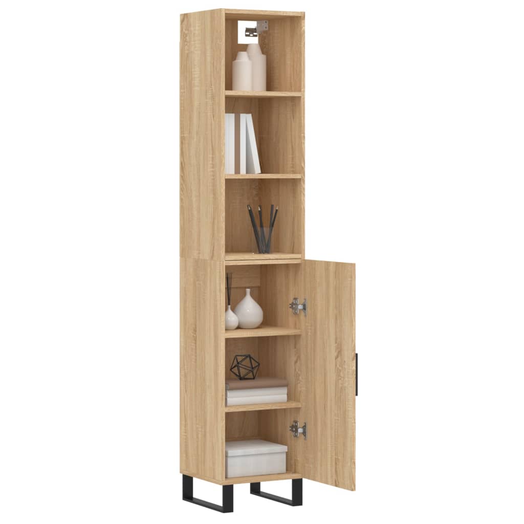 vidaXL Highboard Sonoma Oak 34.5x34x180 cm Engineered Wood