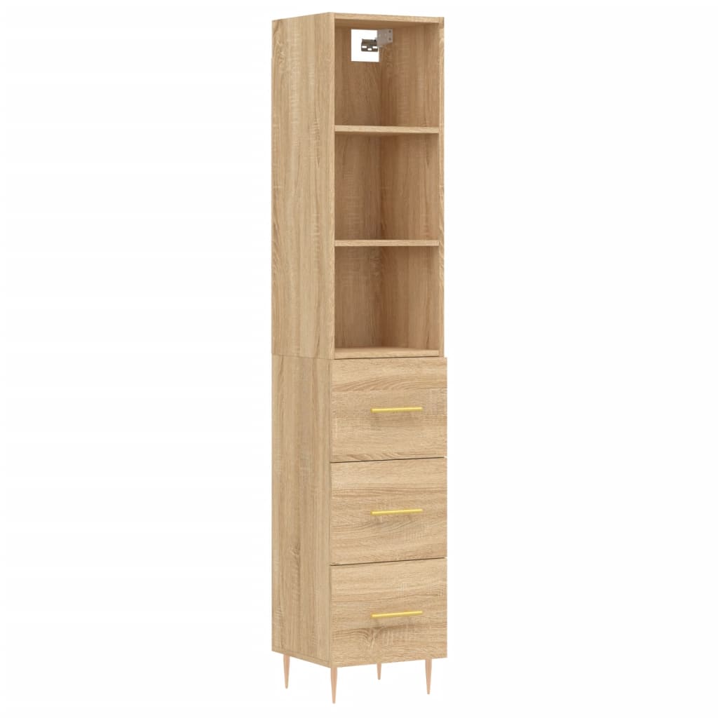 vidaXL Skříň highboard dub sonoma 34,5 x 34 x 180 cm kompozitní dřevo