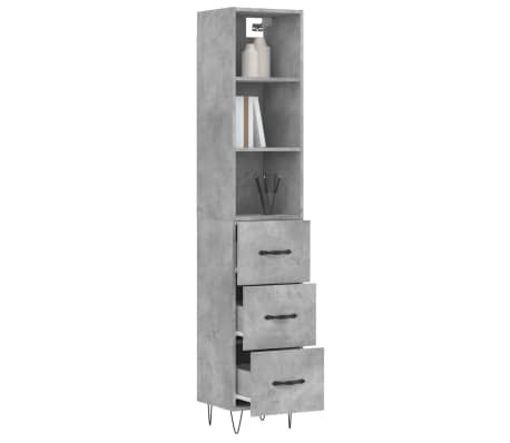 vidaXL Skříň highboard betonově šedá 34,5x34x180 cm kompozitní dřevo