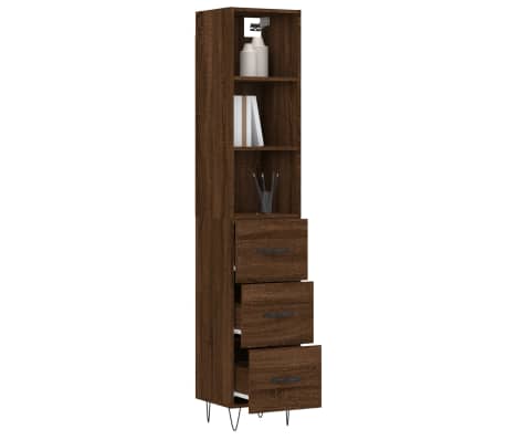 vidaXL Skříň highboard hnědý dub 34,5 x 34 x 180 cm kompozitní dřevo