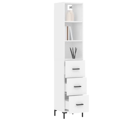 vidaXL Komoda, baltos spalvos, 34,5x34x180cm, apdirbta mediena