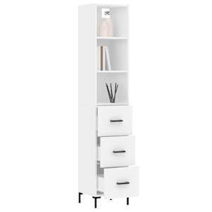 vidaXL Komoda, baltos spalvos, 34,5x34x180cm, apdirbta mediena