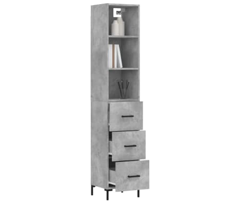 vidaXL Skříň highboard betonově šedá 34,5x34x180 cm kompozitní dřevo