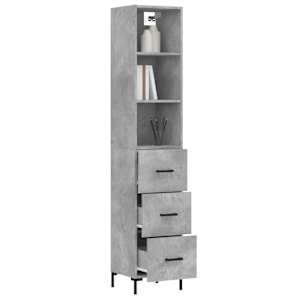 vidaXL Skříň highboard betonově šedá 34,5x34x180 cm kompozitní dřevo