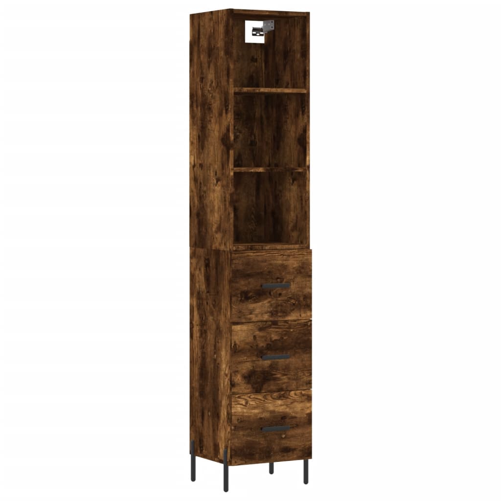 vidaXL Skříň highboard kouřový dub 34,5 x 34 x 180 cm kompozitní dřevo