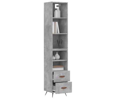 vidaXL Credenza Grigio Cemento 34,5x34x180 cm in Legno Multistrato