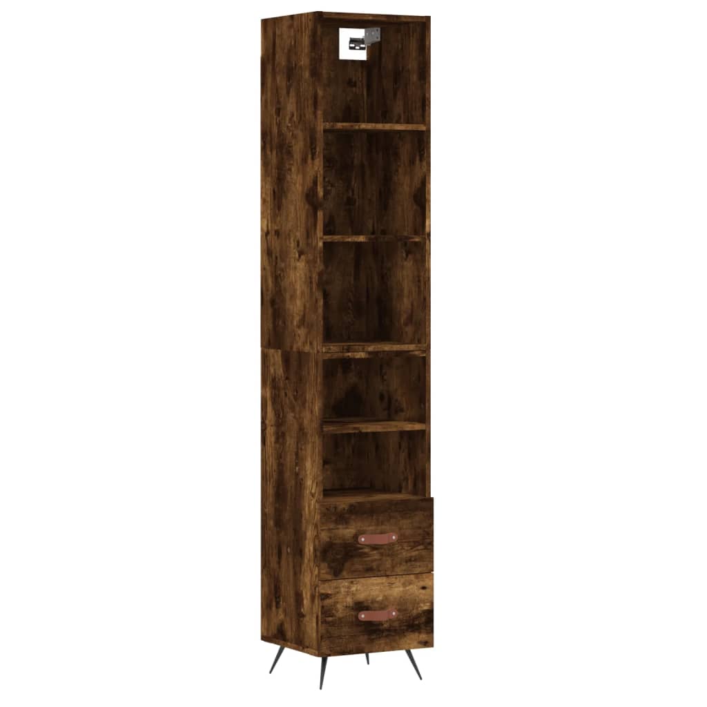 vidaXL Skříň highboard kouřový dub 34,5 x 34 x 180 cm kompozitní dřevo