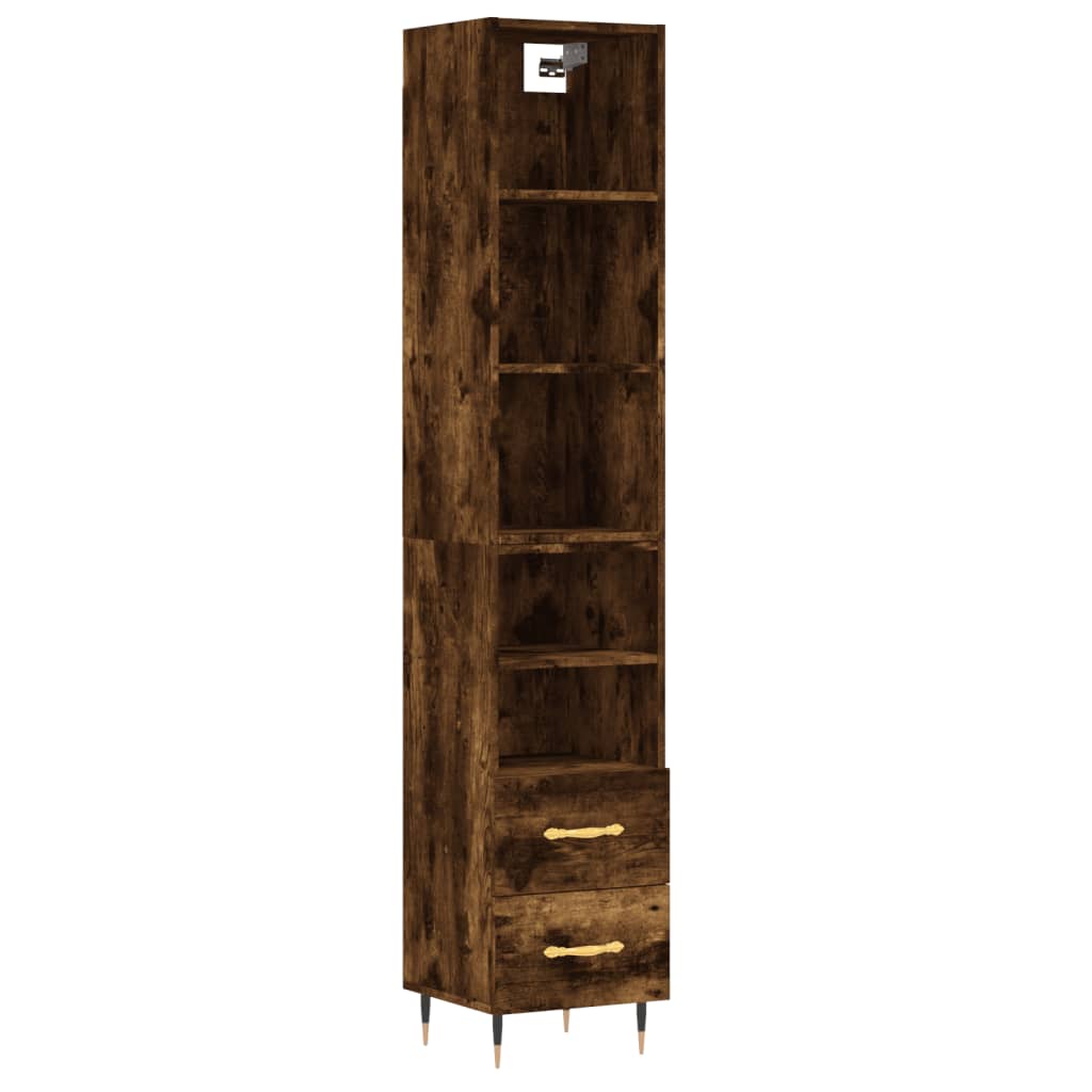 vidaXL Skříň highboard kouřový dub 34,5 x 34 x 180 cm kompozitní dřevo