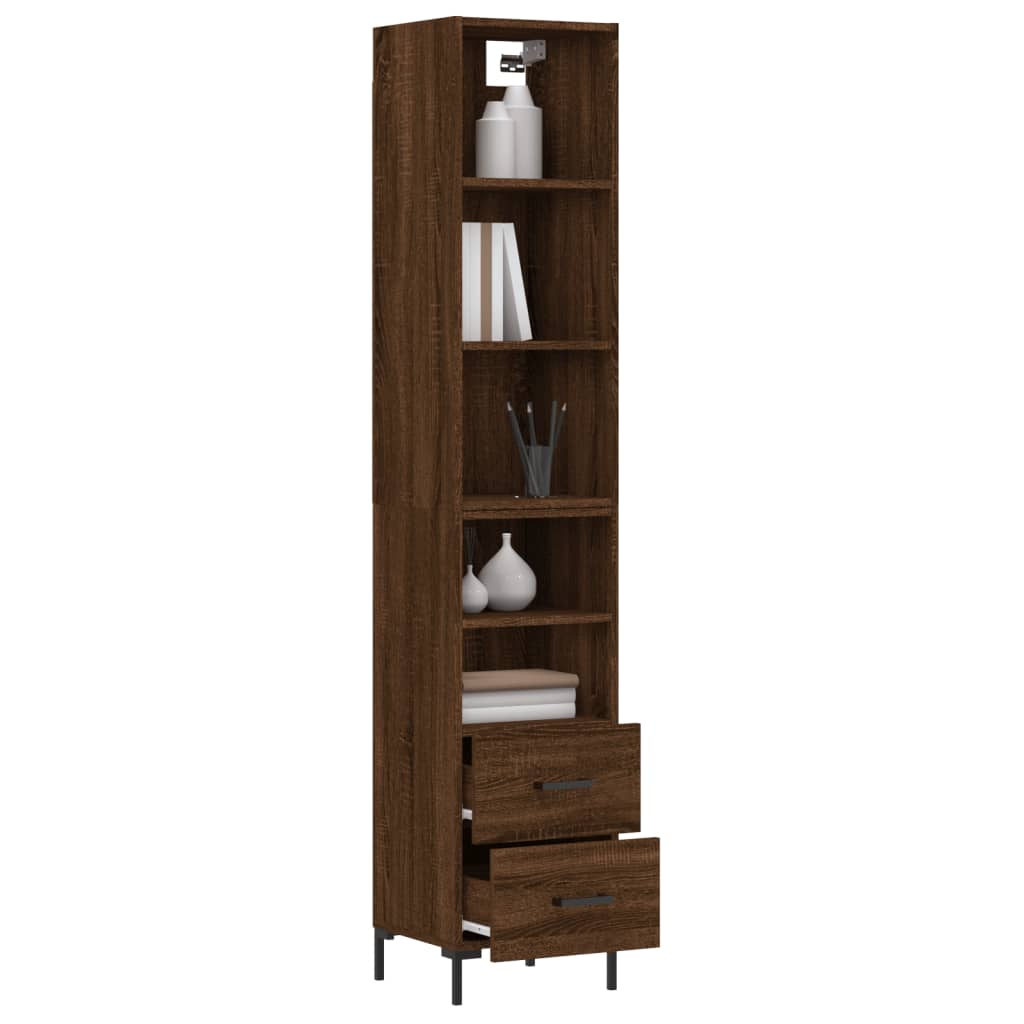 vidaXL Skříň highboard hnědý dub 34,5 x 34 x 180 cm kompozitní dřevo