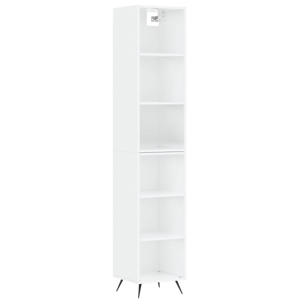 vidaXL Skříň highboard bílá s vysokým leskem 34,5x32,5x180 cm kompozit