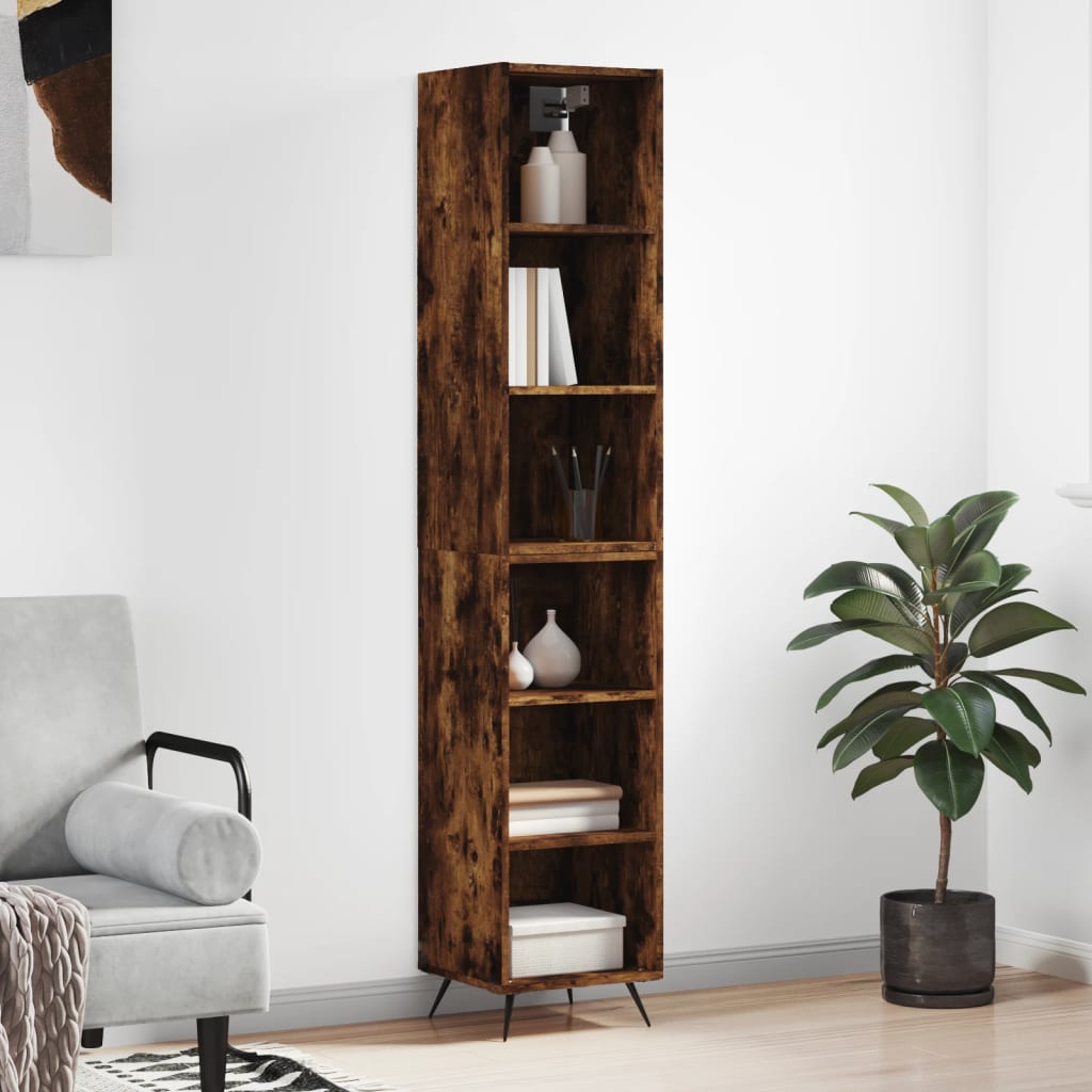 vidaXL Highboard Räuchereiche 34,5x32,5x180 cm Holzwerkstoff