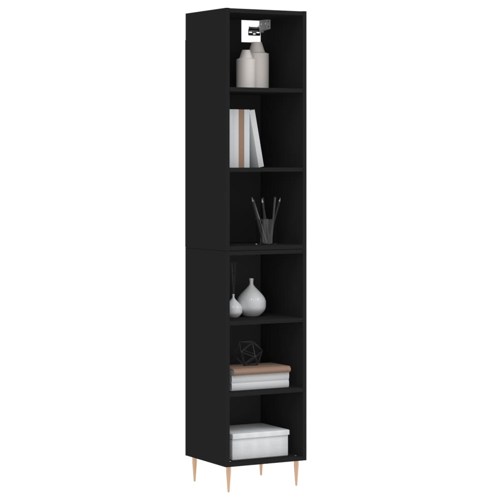 vidaXL Highboard Black 34.5x32.5x180 cm Engineered Wood