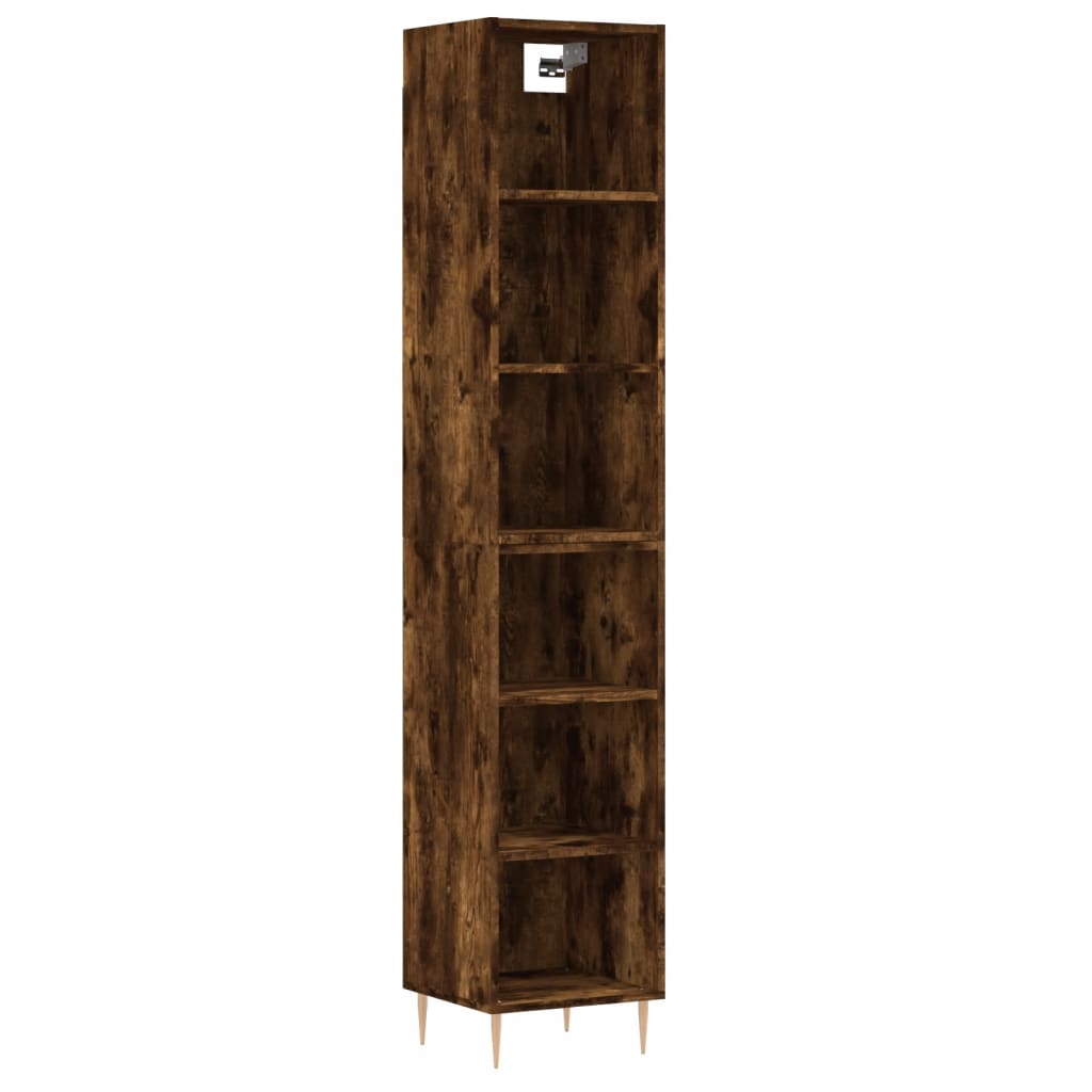 vidaXL Skříň highboard kouřový dub 34,5x32,5x180 cm kompozitní dřevo