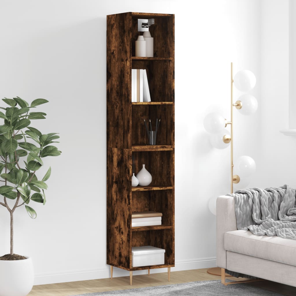 vidaXL Highboard Räuchereiche 34,5x32,5x180 cm Holzwerkstoff