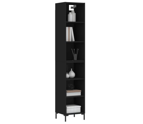 vidaXL Highboard Black 34.5x32.5x180 cm Engineered Wood