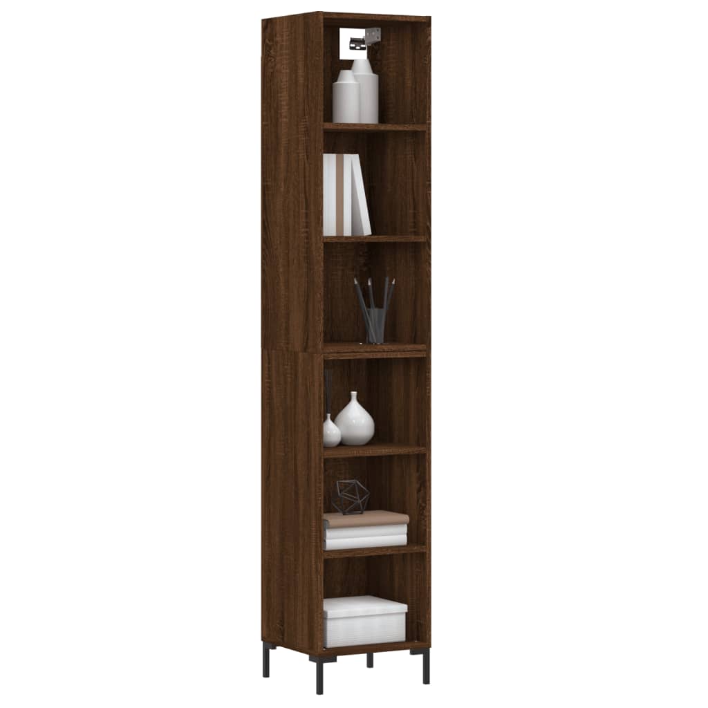 vidaXL Skříň highboard hnědý dub 34,5x32,5x180 cm kompozitní dřevo