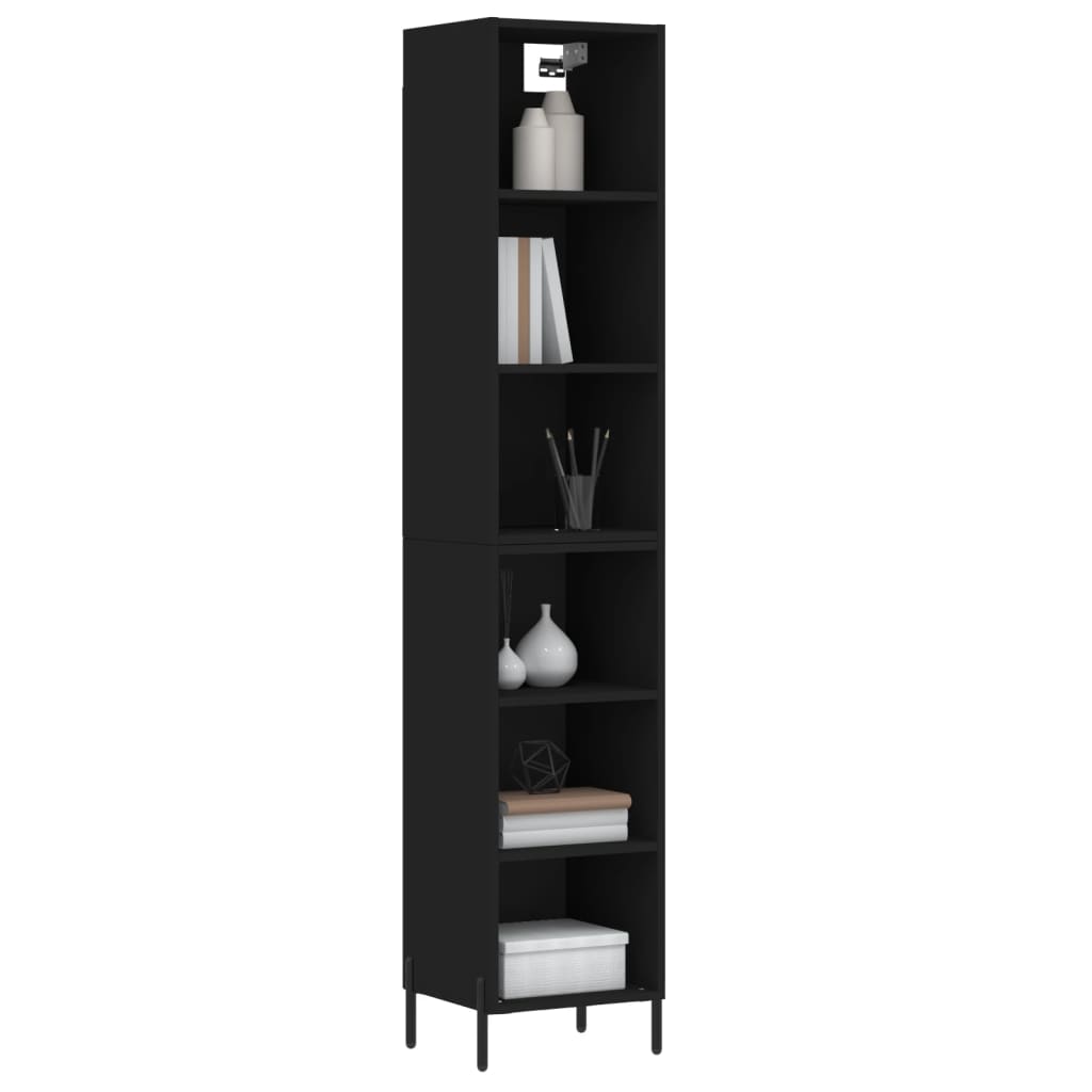 vidaXL Highboard Black 34.5x32.5x180 cm Engineered Wood