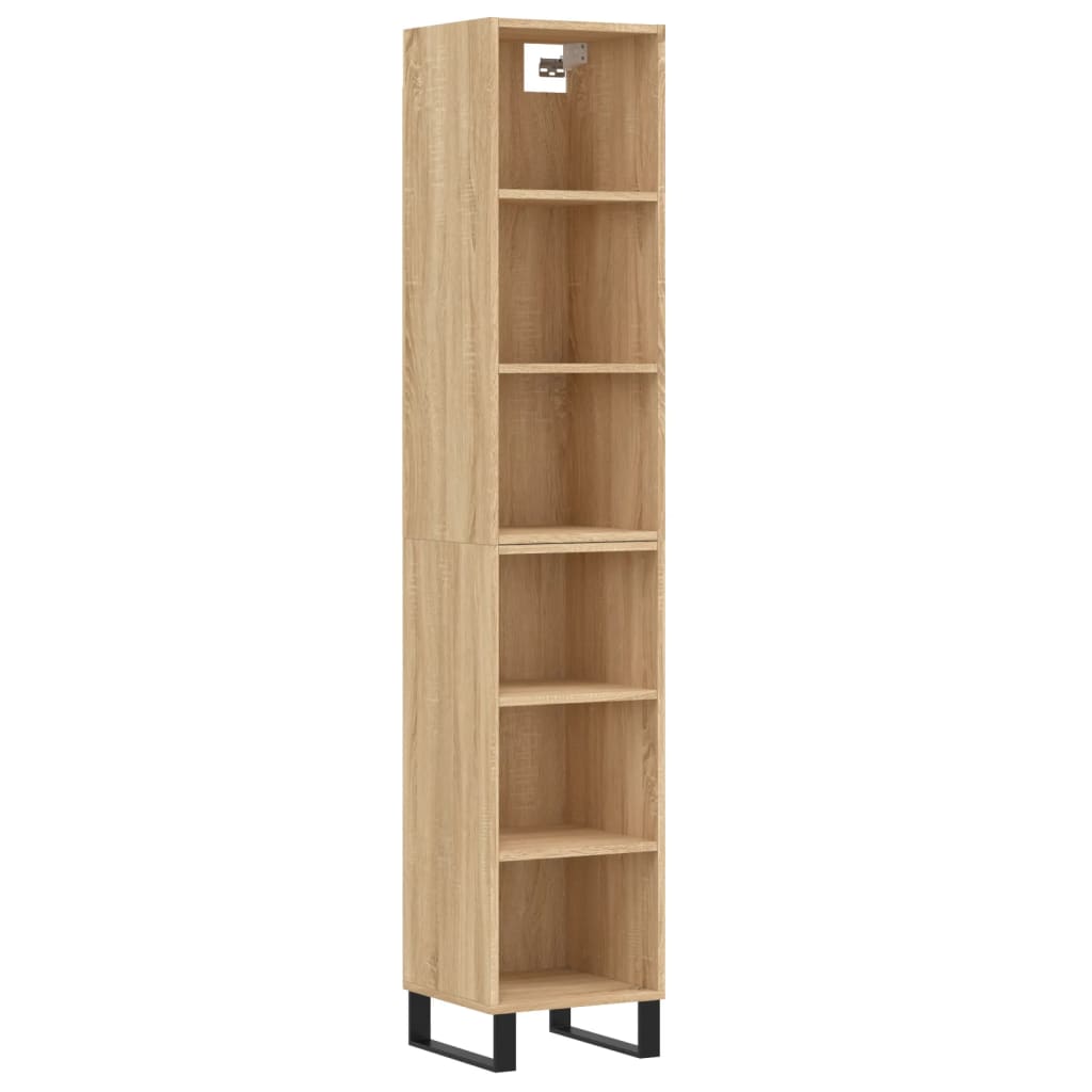 vidaXL Skříň highboard dub sonoma 34,5x32,5x180 cm kompozitní dřevo