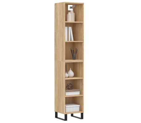 vidaXL Highboard Sonoma-Eiche 34,5x32,5x180 cm Holzwerkstoff