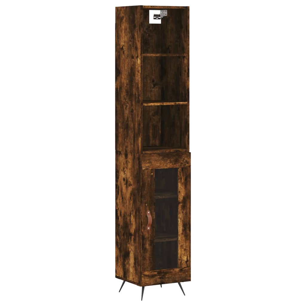 vidaXL Skříň highboard kouřový dub 34,5 x 34 x 180 cm kompozitní dřevo