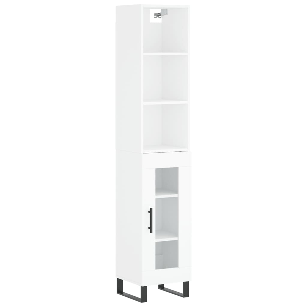 vidaXL Skříň highboard bílá s vysokým leskem 34,5x34x180 cm kompozit