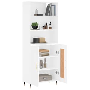 Skříň highboard bílá 69,5 x 34 x 180 cm kompozitní dřevo - obrázek 3