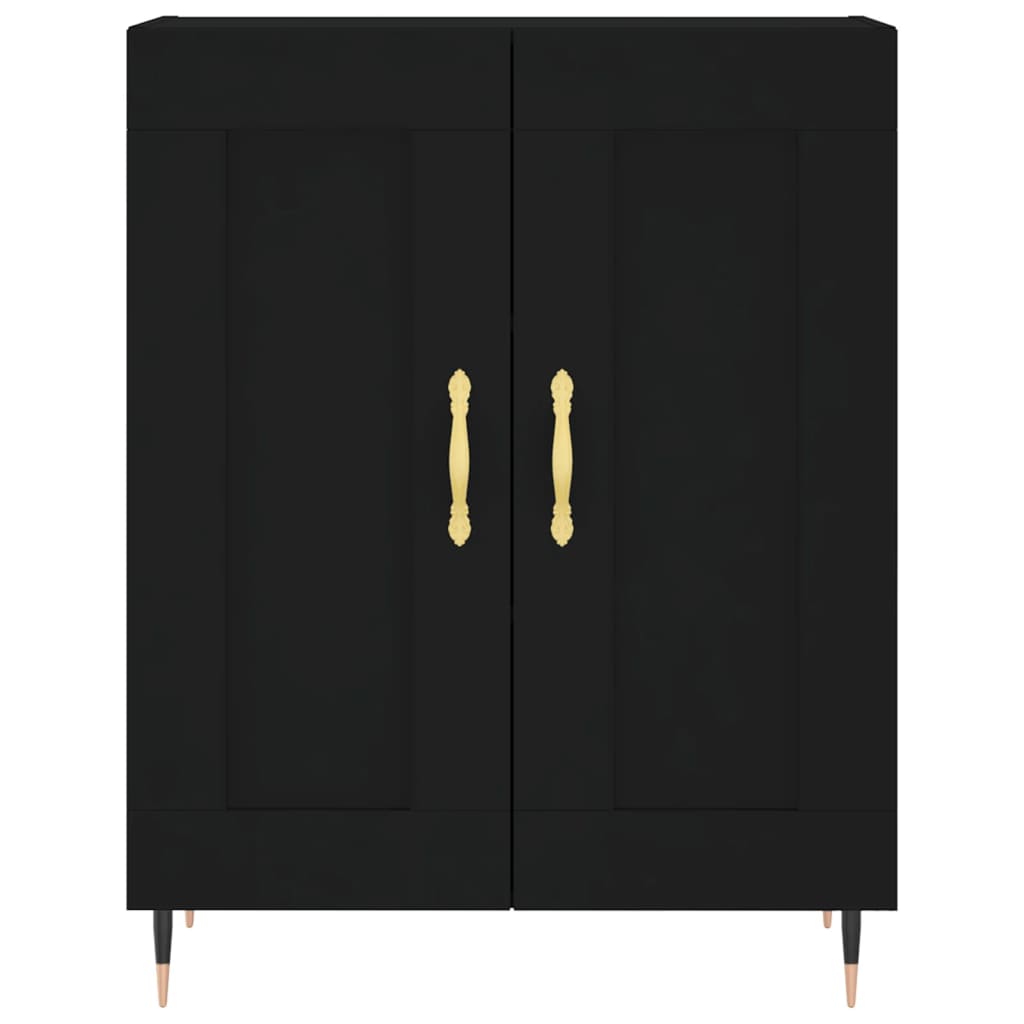 Dulap înalt, negru, 69,5x34x180 cm, lemn compozit